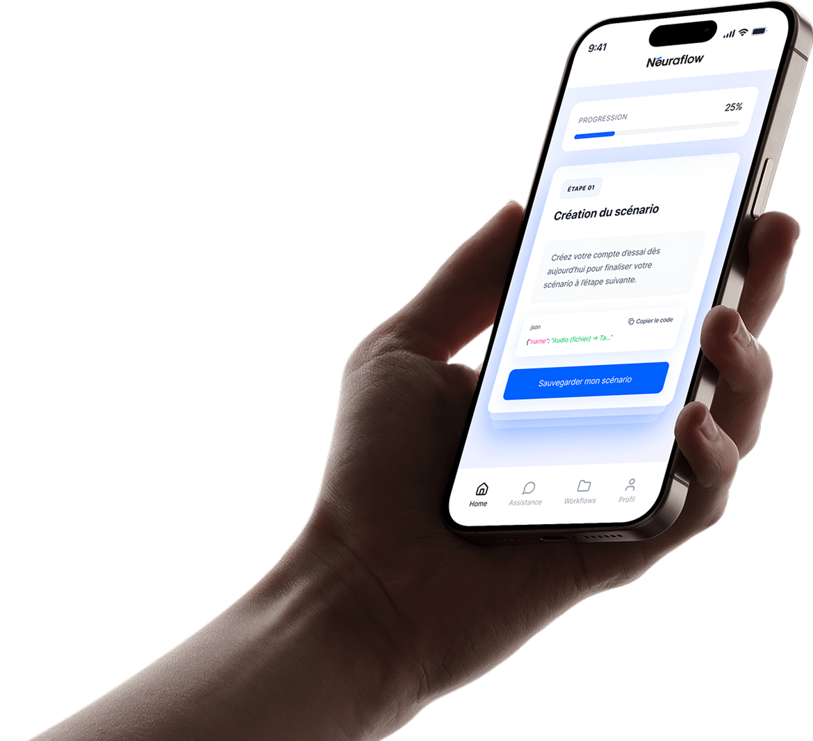 Application Neuraflow sur iPhone